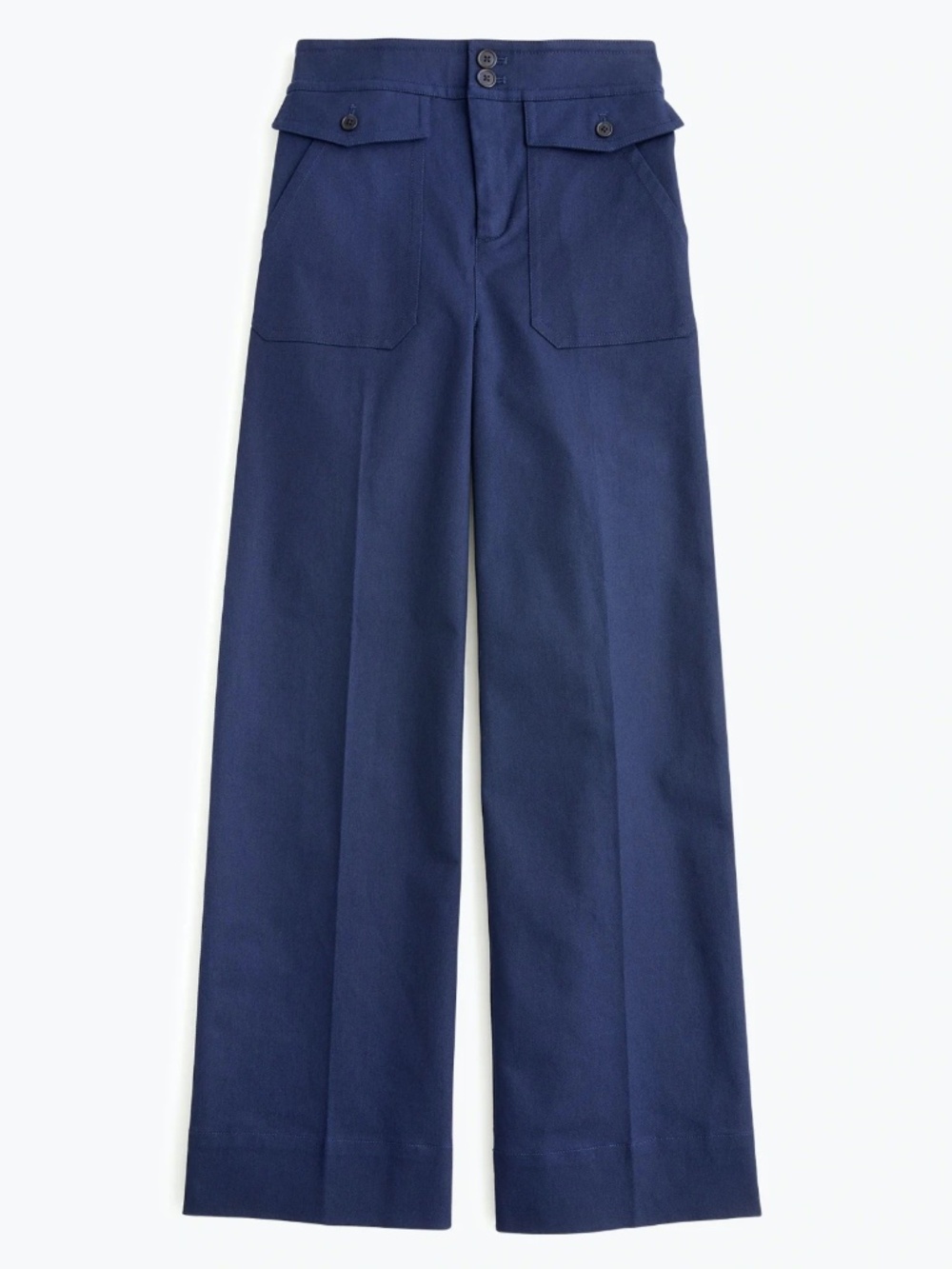 J Crew Navy Blue Wide Leg Pants 6T 6 Tall Stretch Twill Inseam 31 NEW